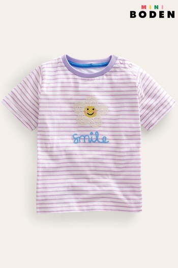 Boden Pink Embroidered Graphic T-Shirt (D86633) | £17 - £19