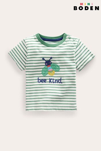 Boden Green Embroidered Graphic T-Shirt (D86634) | £17 - £19