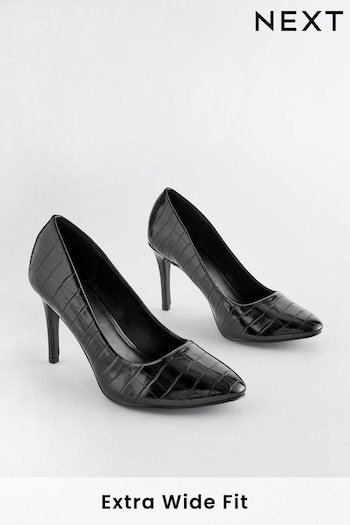 Black Extra Wide Fit Forever Comfort® Round Toe Court Shoes (D86722) | £28
