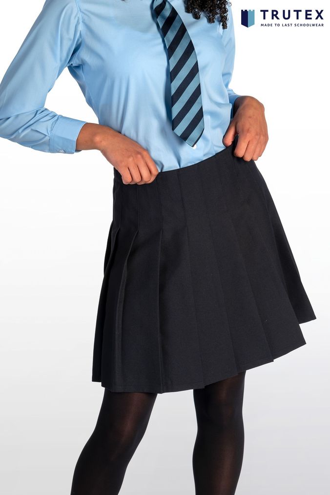 Navy pleated skirt school discount