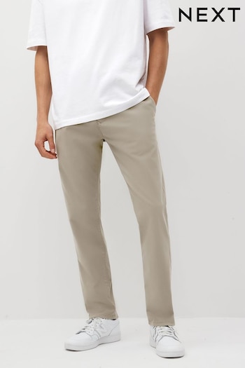 Stone Grey Slim Stretch Chino moyen Trousers (D86909) | £24