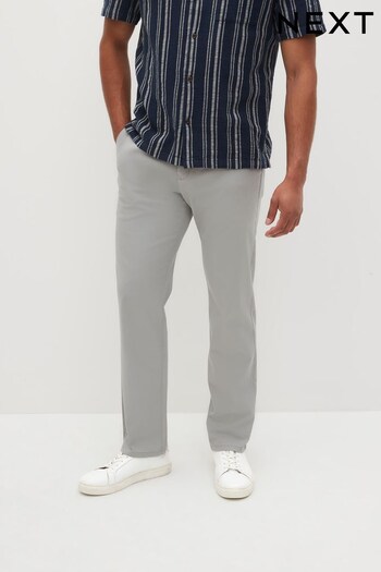 Mid Grey Relaxed Fit Stretch Chino Trousers (D86911) | £22