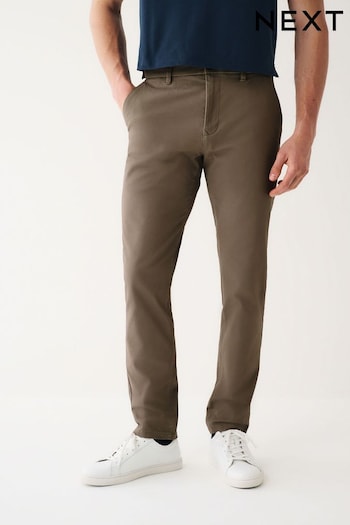 Mushroom Brown Slim Fit Stretch Chinos Destroyed Trousers (D86926) | £22