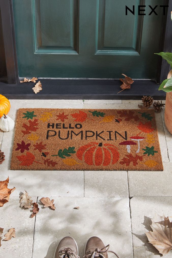 Natural Halloween Pumpkin Doormat (D86942) | £16