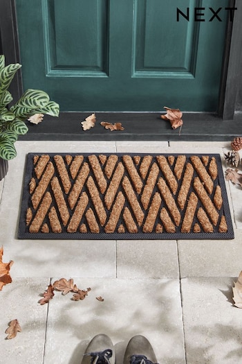 Natural Herringbone Rubber Doormat (D86944) | £22 - £32