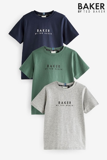 Baker by Ted Baker Tan/White T-Shirts 3 Pack (D86949) | £30 - £34