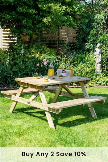 Rowlinson Garden Products Natural Picnic Table 1.2m (D86953) | £165