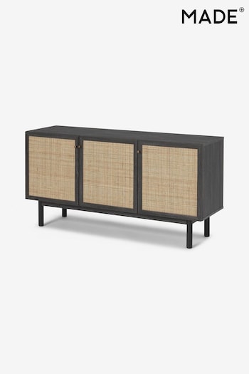 MADE.COM Black Wood Effect Pavia Natural Rattan Sideboard (D86957) | £375