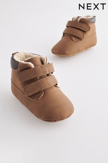 Tan Brown Baby Touch Fastening Pram Work Boots plus (0-24mths) (D87065) | £9