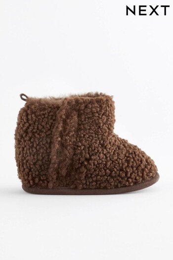 Chocolate Brown Warm Lined Baby Pram Slipper Boots Cup (0-24mths) (D87067) | £8 - £9