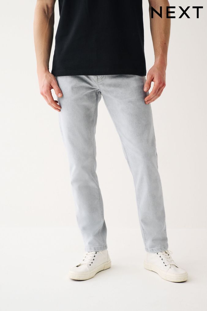 Buy Men s Grey Button Fly Jeans Online Next UK