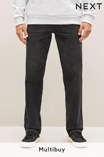 Black Straight Essential Stretch Jeans (D87202) | £22