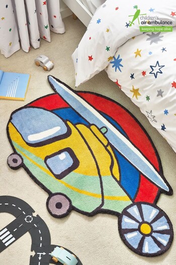 Multi Children's Shaped Helicopter Air Ambulance Charity Rug (D87236) | £60