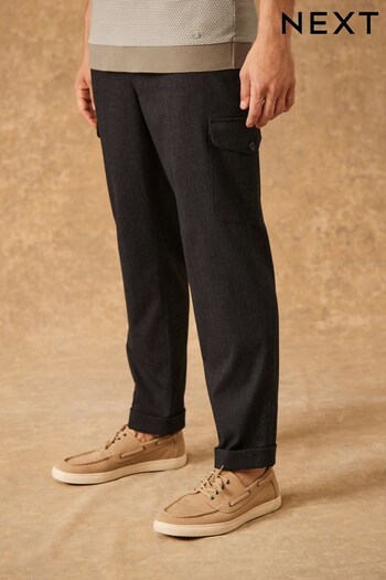 Navy Blue Relaxed Tapered Cargo Trousers (D87246) | £32