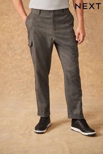 Grey Relaxed Tapered Cargo Christmas Trousers (D87247) | £32