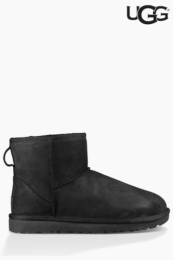 UGG Classic Mini Leather Black Boots (D87266) | £175