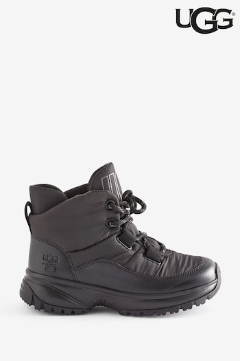 UGG stripes Yose Puffer Lace Black Boots (D87277) | £155