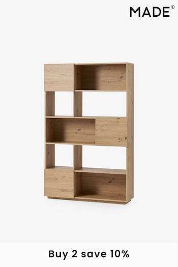 MADE.COM Oak Effect Hopkins Wide Bookcase (D87289) | £329