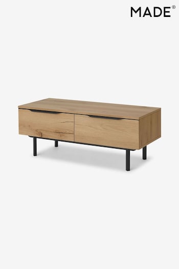 MADE.COM Distressed Oak Effect Damien Drawers Coffee Table (D87310) | £299