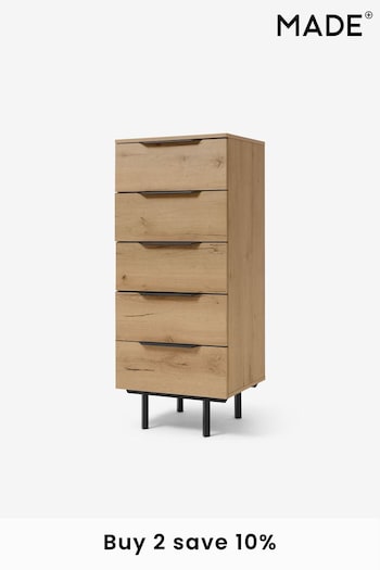 MADE.COM Oak Damien Tall Chest of Drawers (D87330) | £349
