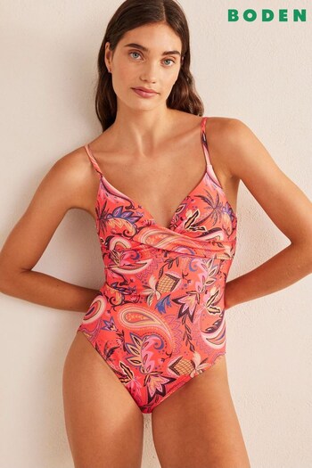 Boden Orange Twist Support Swimsuit (D87354) | £80
