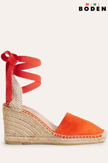 Boden Red Square Toe Espadrille Wedges (D87394) | £85