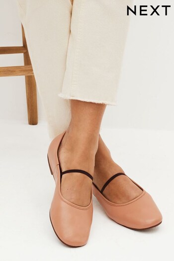 Camel Brown Signature Leather Ballerina Shoes (D87678) | £42