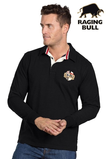 Raging Bull Black Long Sleeve Classic Rugby (D87701) | £69 - £79