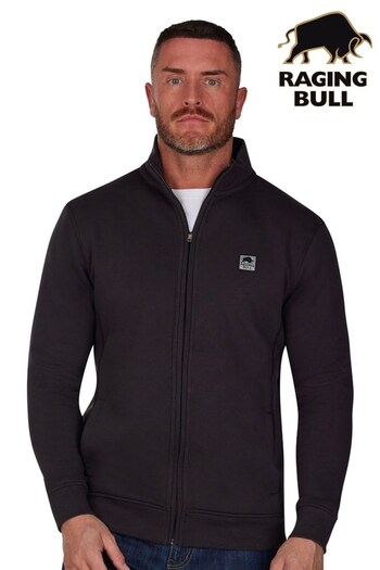 Raging Bull Woven Patch Zip Through Black Jacket (D87715) | £69 - £79