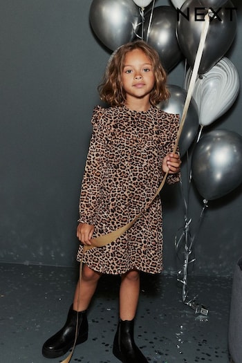 Animal Print Metallic Chiffon Dress (3-16yrs) (D87734) | £18 - £23