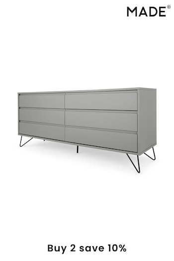 MADE.COM Grey Elona Wide Chest of Drawers (D87755) | £699