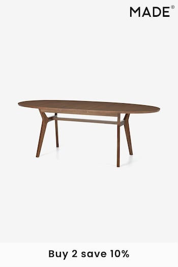 MADE.COM Dark Oak Jenson Oval Extendable Dining Table (D87769) | £899