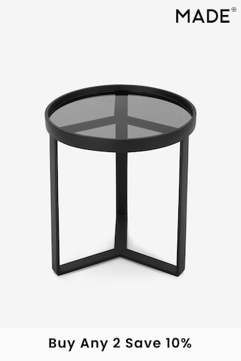 MADE.COM Black/Grey Glass Aula Side Table (D87772) | £199