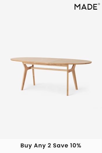 MADE.COM Oak Jenson Oval Extendable 6 to 8 Seater Dining Table (D87807) | £799