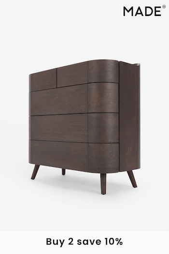 MADE.COM Dark Stain Oak Odie 5 Drawer Coats & Pramsuits (D87847) | £1,099