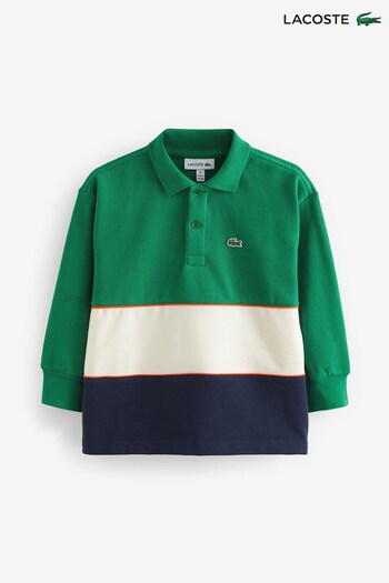 Lacoste Children Green Winter Elevated Essential Long Sleeve Polo Shirt (D88012) | £55 - £70