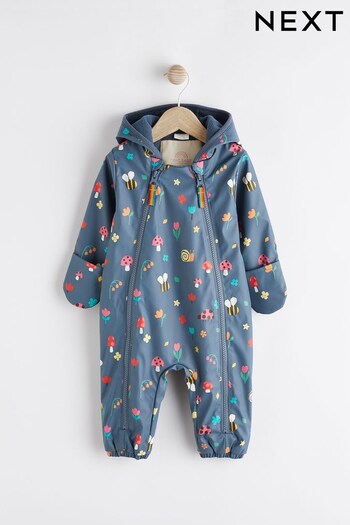 Navy Blue Print Rubberised Baby All-In-One Pramsuit (0mths-2yrs) (D88027) | £30 - £32
