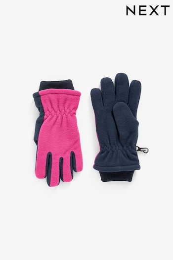 Pink/Navy Thermal Fleece Gloves (3-16yrs) (D88034) | £8 - £11