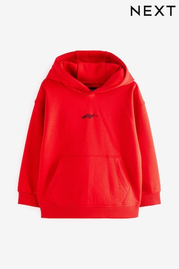 Red Plain Jersey Hoodie (3-16yrs) (D88078) | £9 - £17