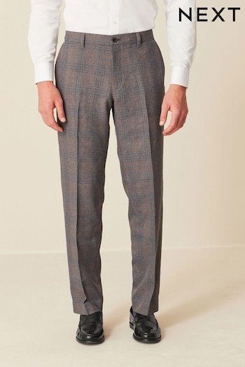 Taupe Brown Check Smart Trousers (D88104) | £28