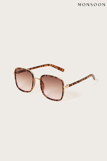 Monsoon Tortoiseshell Square Brown Sunglasses (D88215) | £19