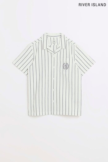 River Island Boys White Seersucker Stripe Shirt (D88275) | £18
