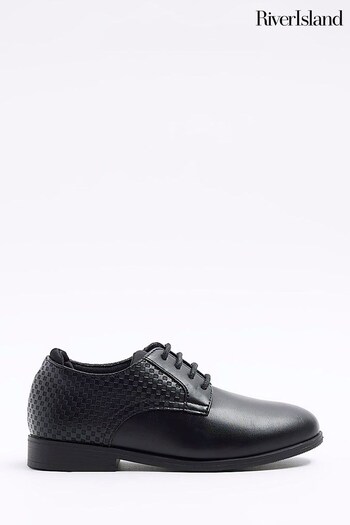 River Island Embossed Neo Point Black Deviate Shoes (D88285) | £25