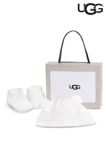 UGG Blossom Tan Brown Bixbee Bootie and Hat Gift Set (D88313) | £70