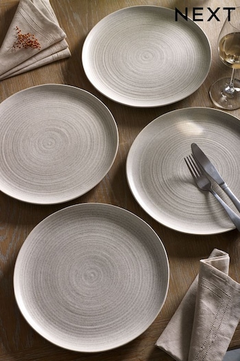 Stone Kya Dinnerware Set of 4 Dinner Plates (D88318) | £30