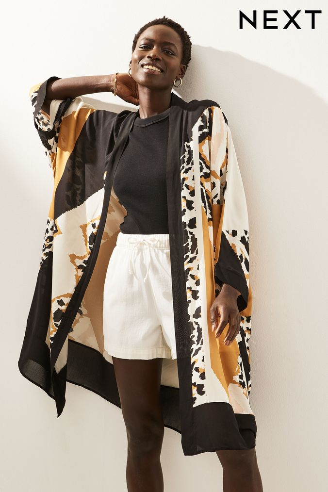 Animal print kimono jacket cheap