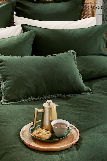Morris & Co. Green Linen Cotton Bed Cushion (D88578) | £50