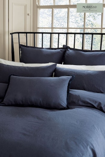 Morris & Co. Blue Linen Cotton Bed Cushion (D88580) | £50
