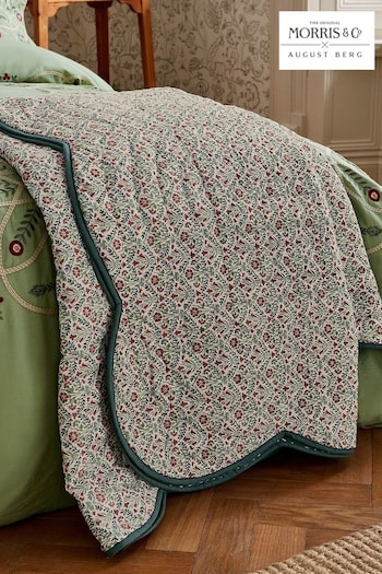 Morris & Co Green Brophy Embroidery Throw (D88586) | £220