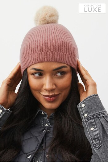 Pink Collection Luxe 30% Cashmere Pom Hat (D88914) | £22
